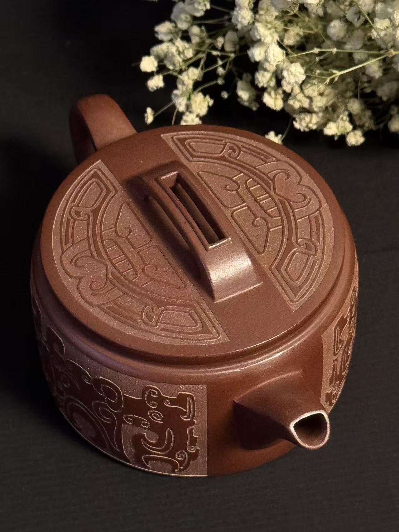 零元拍：原矿紫砂 龙雪砂汉瓦+主人杯（200CC左右）