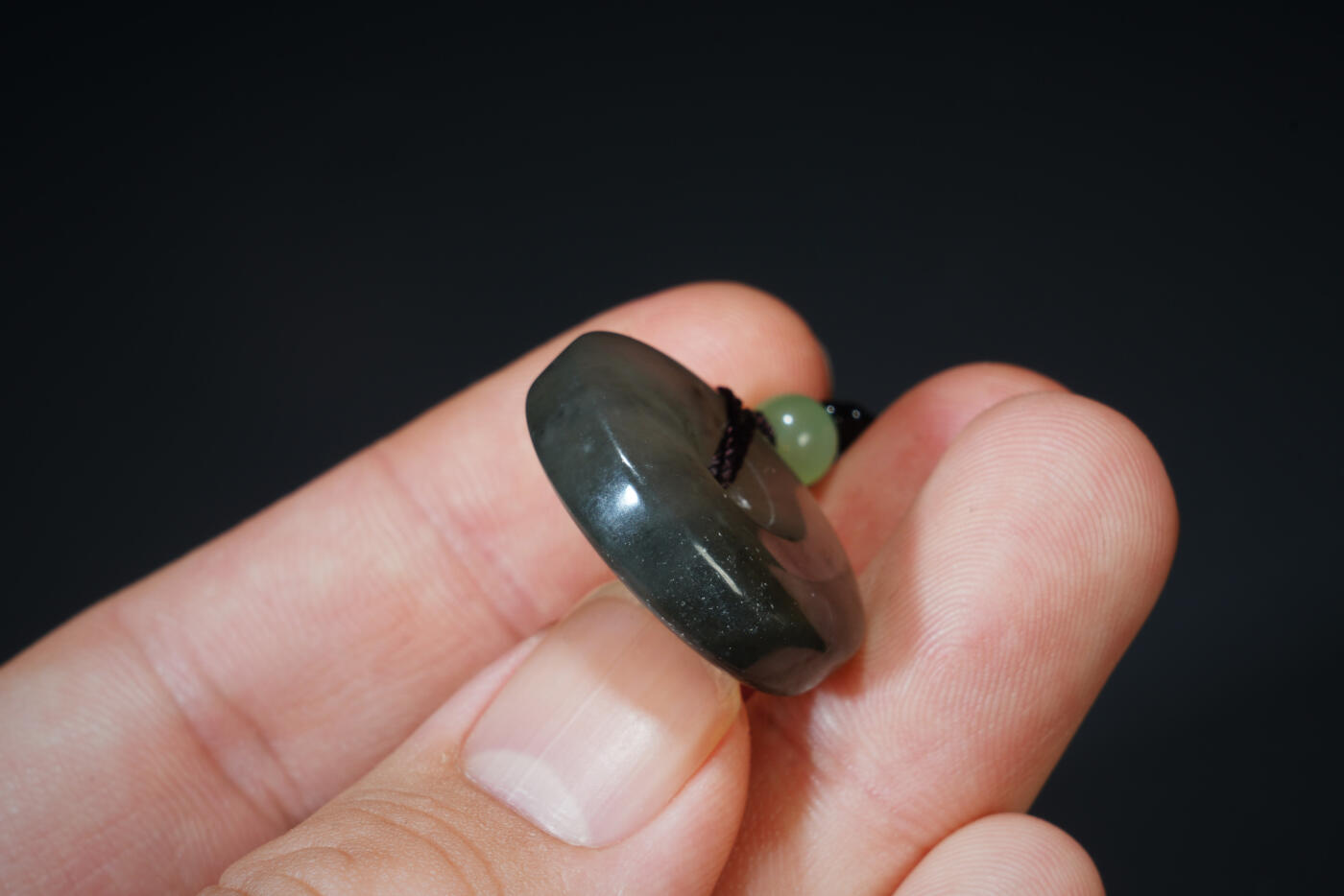 上海都达杂项专场六十九【全场包邮】 天然岫玉碧绿平安扣挂件96-202