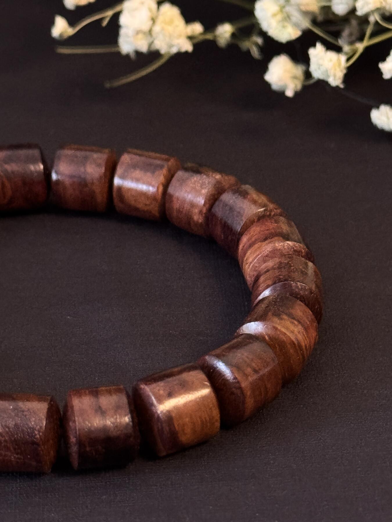 零元拍：老料海南黄花梨桶珠手串：10MM