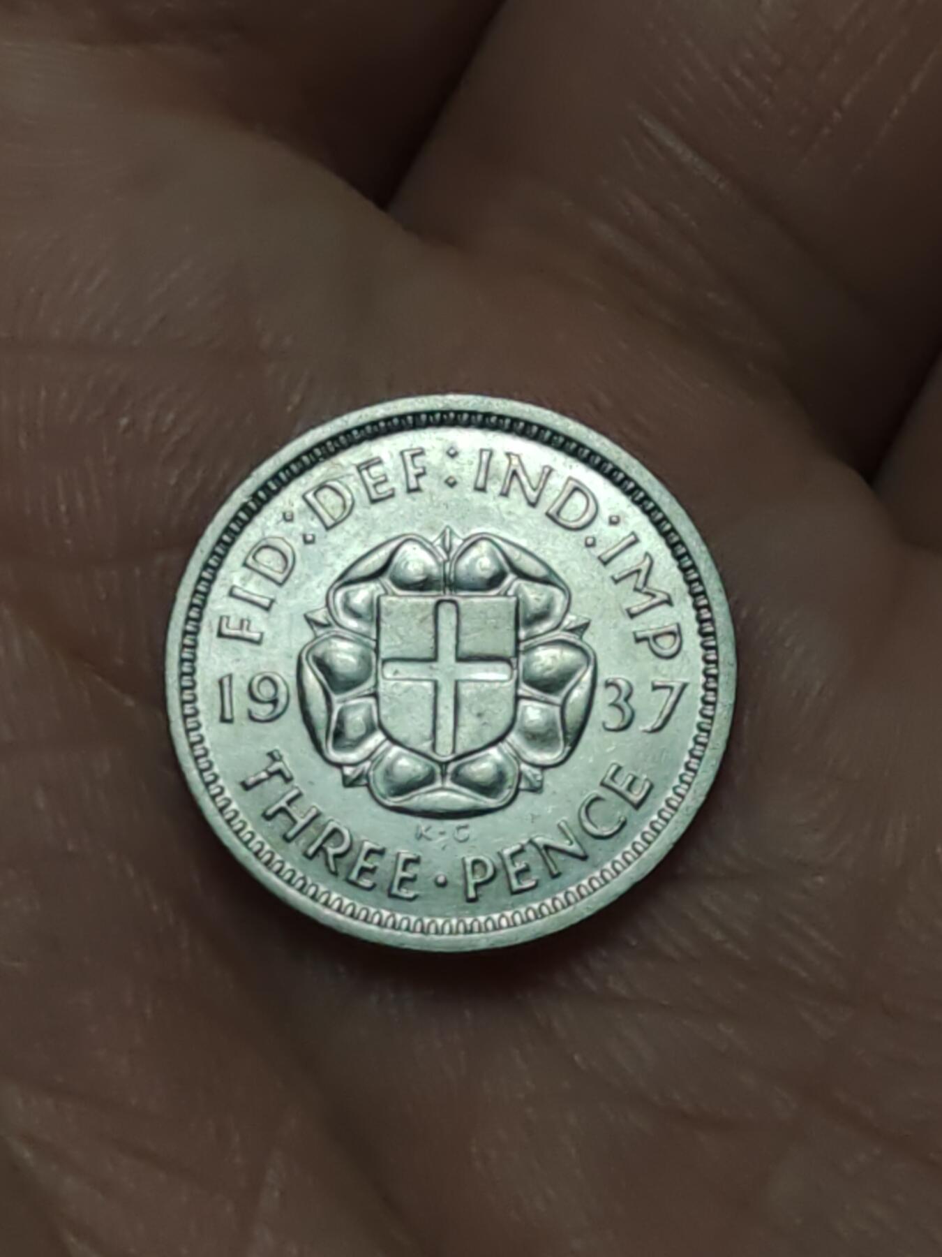 2026年第四十二场(总第二百一十一场）外国好品散币场(佣金3%) 原光好品–英国🇬🇧1937年3便士(乔治六世加冕年，第一版首发年，500银)