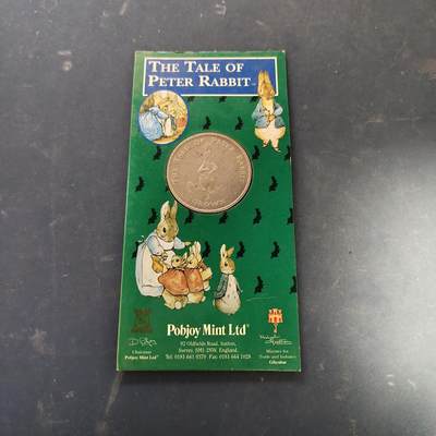 【全场包邮】纯粹捡漏拍519场 - 直布罗陀1998年1克朗彼得兔系列官方卡装克朗型纪念币