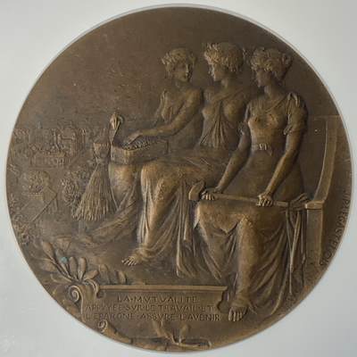 掌中浮雕-藏着的欧洲第057场 - NGC MS62 : 法国互助协会纪念铜章，50mm