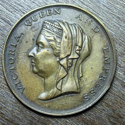 一枚维多利亚女王单面铜章 - 一枚维多利亚女王单面铜章