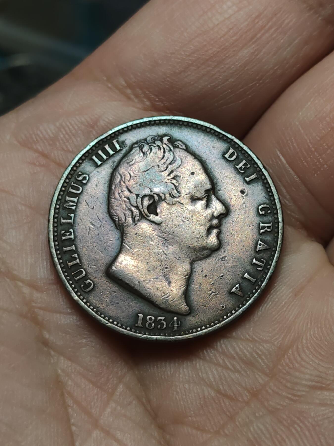 2026年第四十二场(总第二百一十一场）外国好品散币场(佣金3%) 少见流通好品–英国🇬🇧1834年1/2便士(威廉四世时期，仅发行3年)