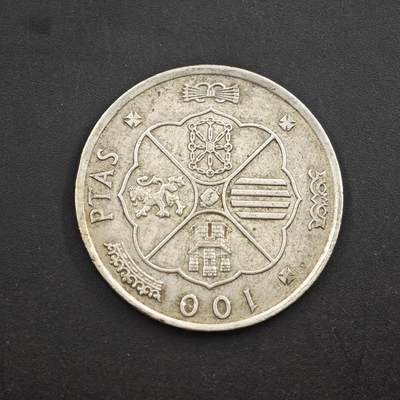 4月8日结束，成斌徽章钱币专场 - 西班牙100比塞塔银币 16.3g