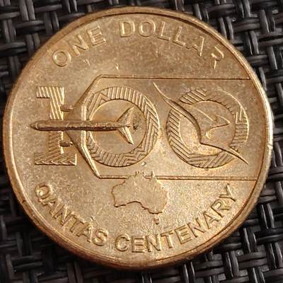 布加迪🐬～世界钱币(上海)🌾第 288 期 /  各国套币和散币 - 澳大利亚🇦🇺 2020年 澳大利亚航空百年 1澳元纪念币