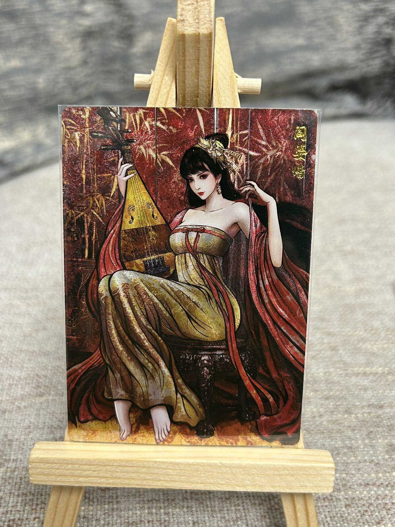 喜灰玩卡拍卖第七期，接拍品0佣金，欢迎送拍，释放现金流，让自己有资金可以购买更多喜欢的卡牌，让别的卡友能淘到更多心仪的卡牌 卡德曼 张建东水浒第二弹 折光粗闪 特卡 阎婆惜 一套3张（原色、水墨、线稿）