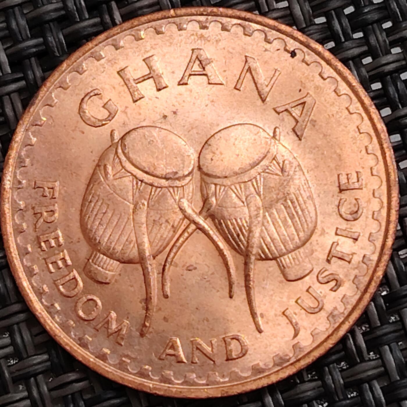 布加迪🐬～世界钱币(上海)🌾第 288 期 /  各国套币和散币 加纳🇬🇭 1967年 1比赛瓦