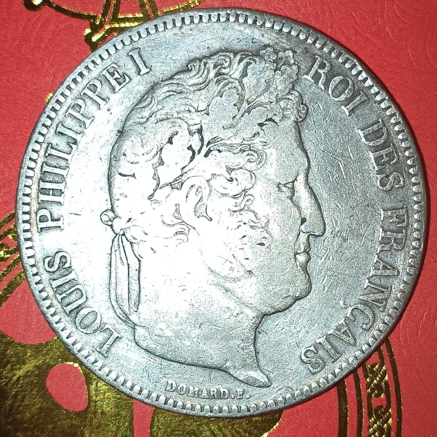 法兰西王国路易菲利普一世5法郎银币 1834年法兰西王国路易菲利普一世5法郎银币24.73克