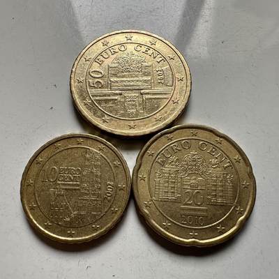 🌹外币初藏🌹🐯2026年第39场   每周二四六晚8️⃣点 苏联泰国纪念币世界钱币 - 奥地利 10-20-50欧分3枚组