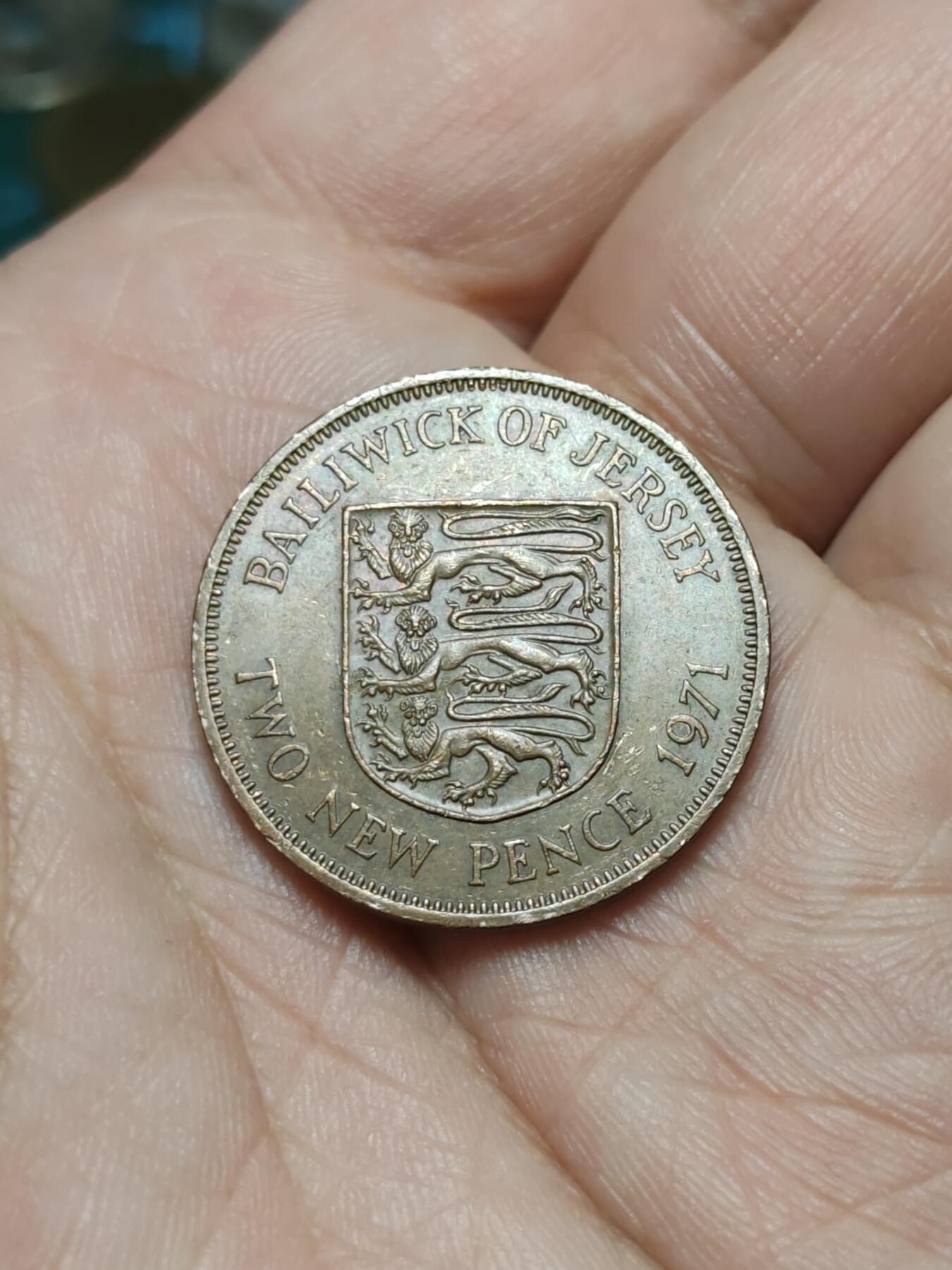 2026年第四十二场(总第二百一十一场）外国好品散币场(佣金3%) 英属泽西岛🇯🇪1971年2便士(伊丽莎白二世中年花冠，十进制第一版首发年)