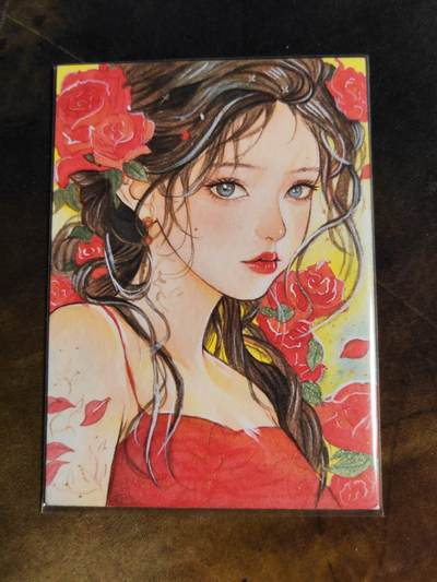 阳大大卡牌拍卖第109期（持续收拍品，周五晚上九点截拍，进群福利早知道） - 【手绘卡】洋芋 玫瑰公主 600元每盒手绘盒里拆出 绝色手绘卡1/1