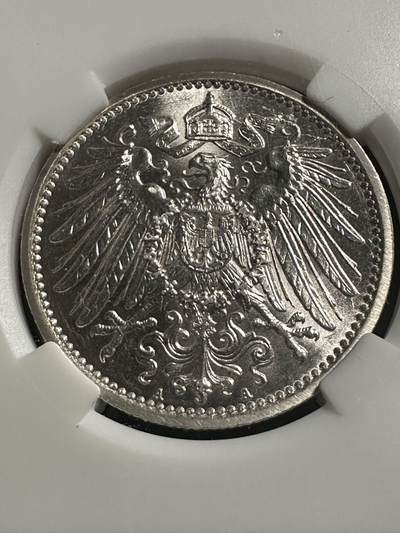 丙午马年四月第二场 。本期更新各类稀有品种 - 超级原光级别的德意志第二帝国1914年A厂1马克。据货主所言，是ngc给ms63不满意拆了壳子