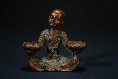 上海都达杂项专场102【全场包邮】  尼泊尔铜佛香插造像96-22