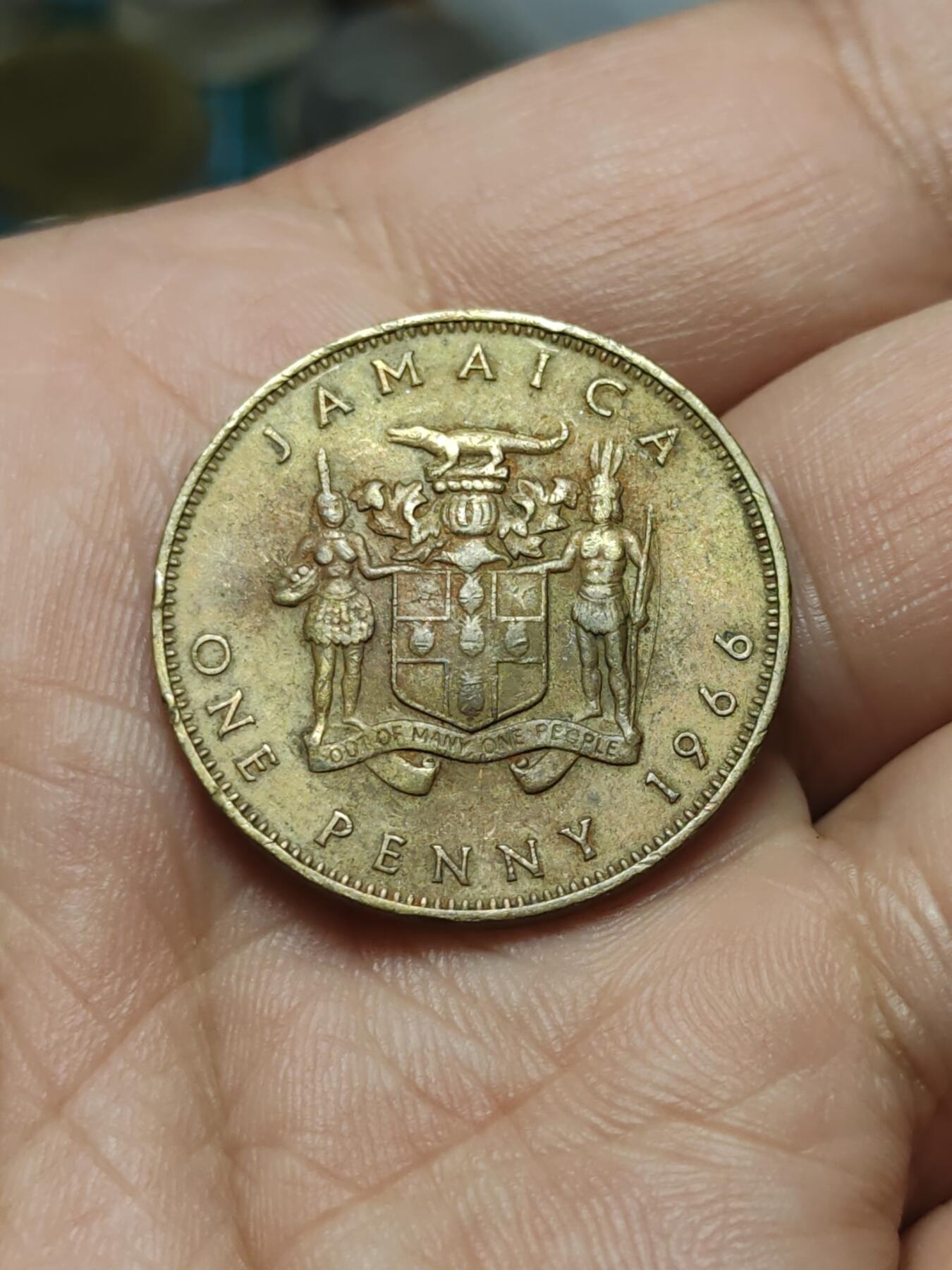 2026年第四十二场(总第二百一十一场）外国好品散币场(佣金3%) 英属牙买加1966年1便士(伊丽莎白二世青年带冠第二版，小字版)