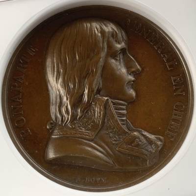 掌中浮雕-藏着的欧洲第057场 - NGC MS64 : 1798年法国拿破仑远征埃及纪念铜章，41 mm