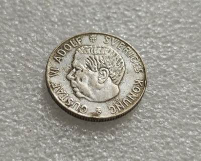 瓶子🏺第236期拍卖会 -  1961年瑞典1克朗银币（古斯塔夫六世·阿道夫）直径约25mm重量约6.8克 古斯塔夫六世·阿道夫（Gustaf VI Adolf），他是瑞典贝尔纳多特王朝的国王，在位时间为1950年至1973年 