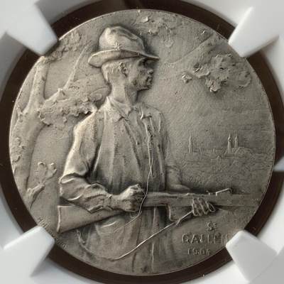 掌中浮雕-藏着的欧洲第057场 - NGC UNC : 1904年瑞士圣加仑射击节银章，33mm