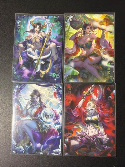 NO.29 好又多金牌大场，每周一站式配齐，方便凑单！（卖家送拍0抽成！周6晚9点截拍！） - 焱卡 燎原西游4 玲姐全套4人物普卡一套（已套卡膜）