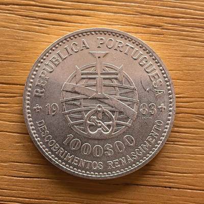 道一币馆币章第一百七十三场 - 葡萄牙1983年第十七届欧洲艺术展1000埃斯库多银币  21g 835s