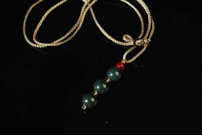 上海都达杂项专场102【全场包邮】  天然和田玉青玉三生三世吊坠挂件 附鉴定证书96-265