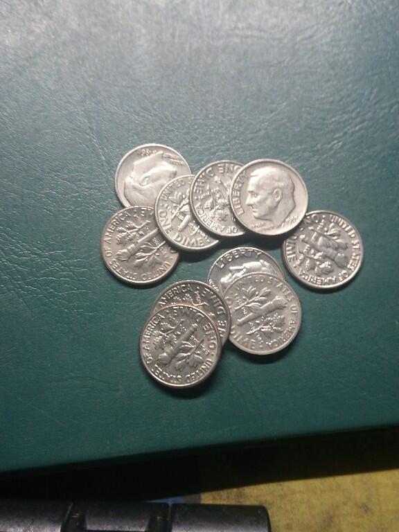 松南世界钱币——260407B 美国10美分镍币10枚1