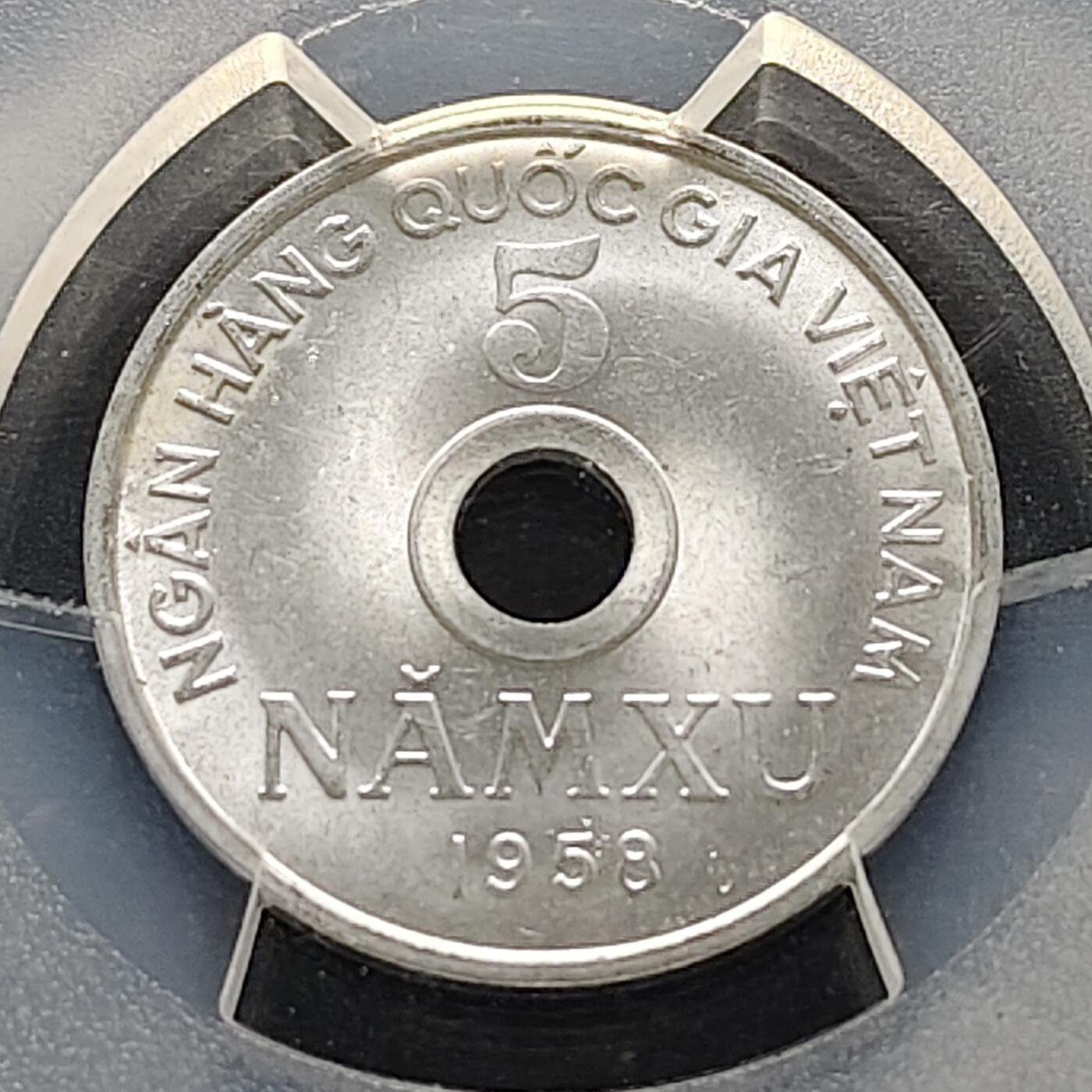 【全场包邮】纯粹捡漏拍519场 越南1958年5虚-PCGS MS64