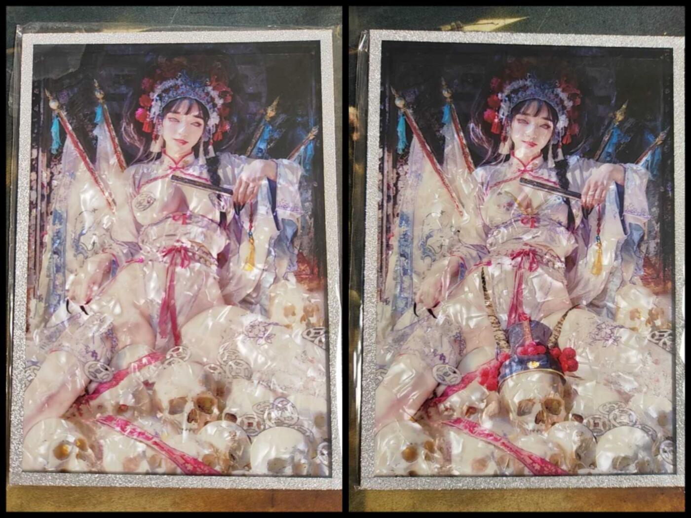 阳大大卡牌拍卖第110期（持续收拍品，周六晚上九点截拍，进群福利早知道） 【色纸】燎原妖姬传 白骨夫人 刷子 色纸一对 双工艺 色纸是最清晰的图没有之一