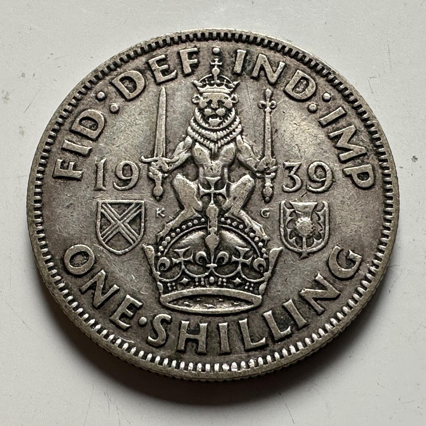 🌹外币初藏🌹🐯2026年第40场   每周二四六晚8️⃣点 世界钱币 英国 1939年 一先令银币 5.65g-23.5mm-50%银