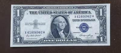 北京马甸外国币专卖第150期，外国纸币专场，陆续上拍，欢迎关注 - 1935年版美国蓝库印1美元纸币全新