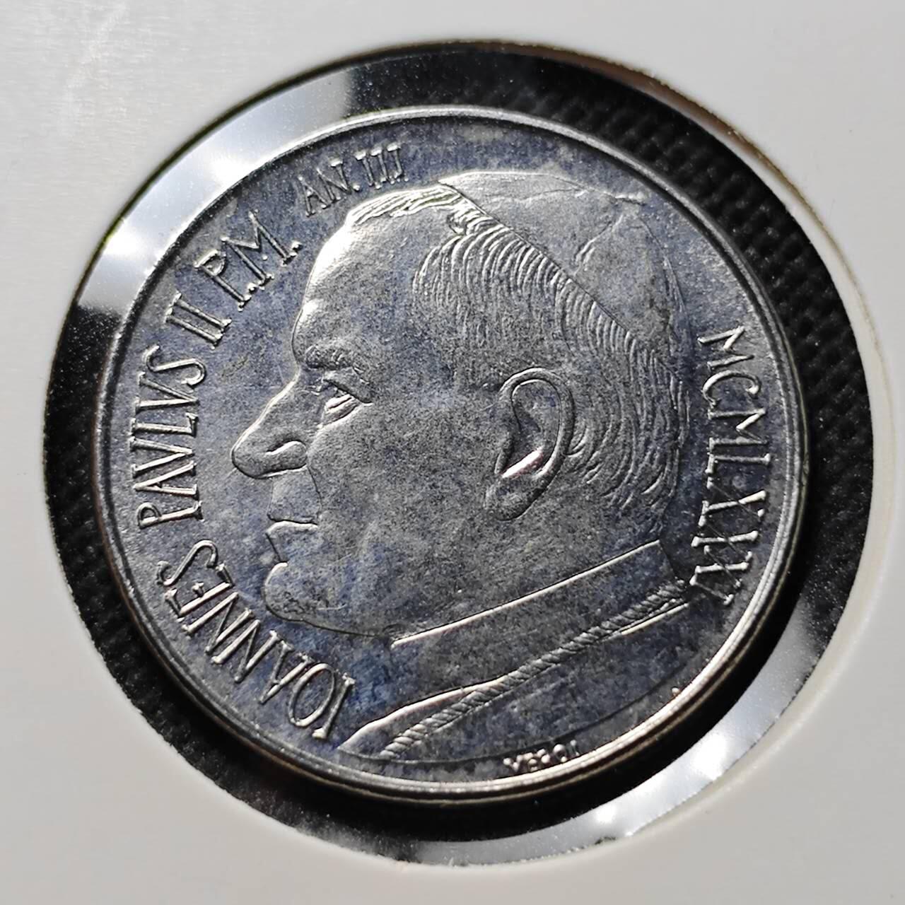 KK钱币收藏小铺  第409期 2月预留时间 周末发货  梵蒂冈50里拉