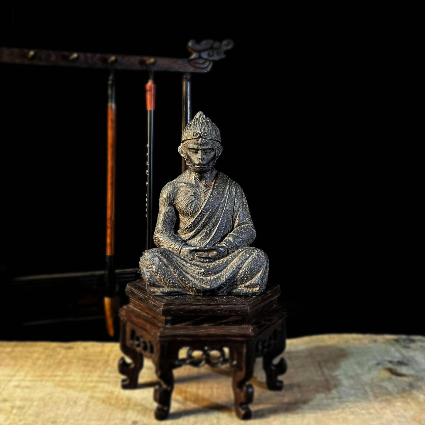 江南杂件 孙行者摆件（火山泥材质）不含底座