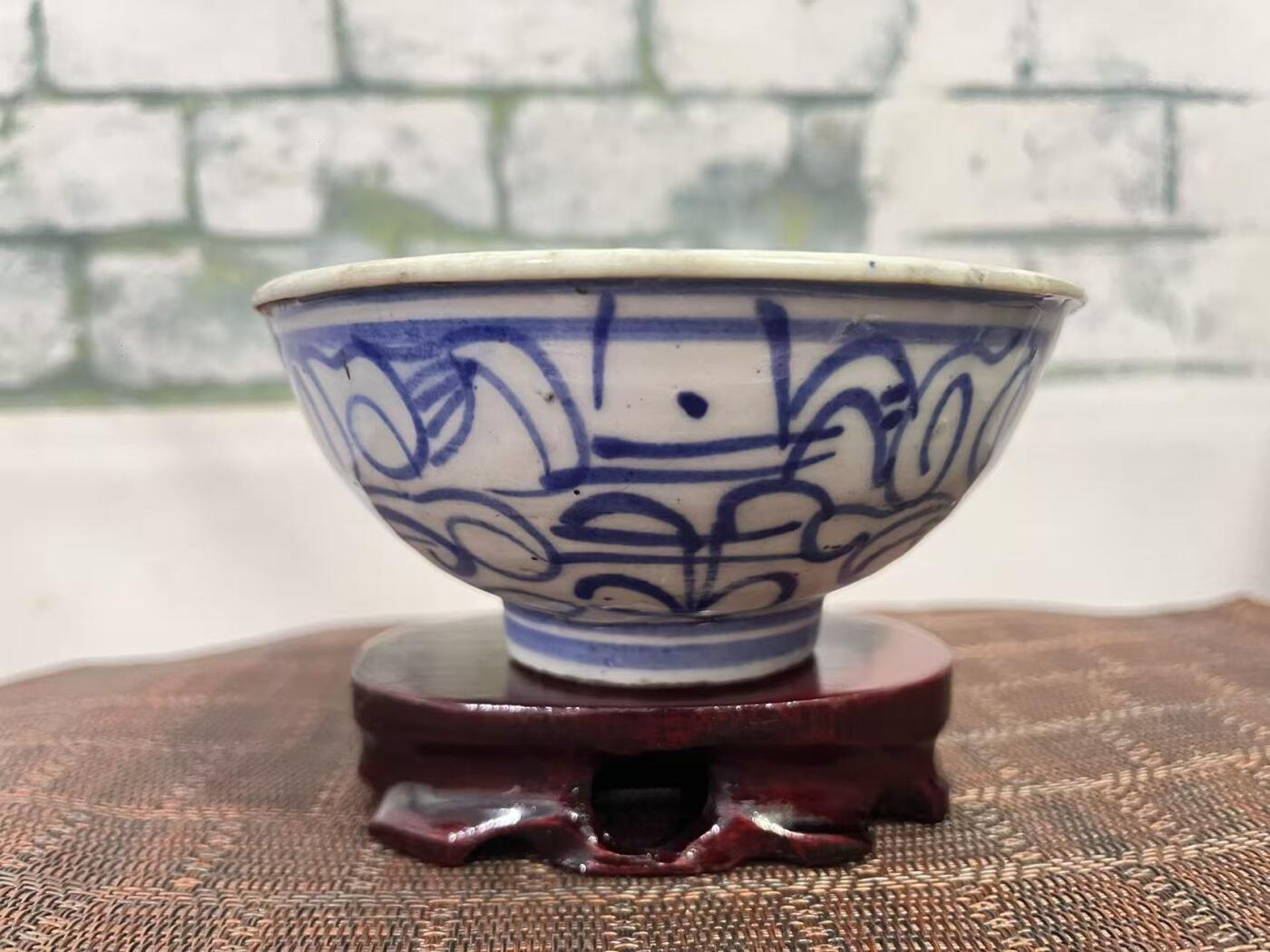 江南杂件 靑花喜字碗