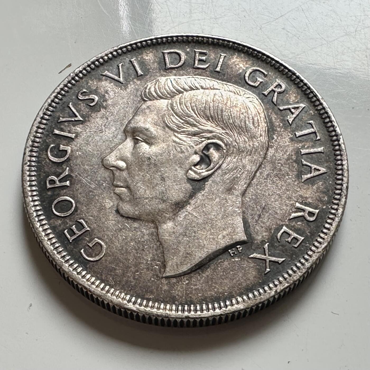 🌹外币初藏🌹🐯2026年第40场   每周二四六晚8️⃣点 世界钱币 加拿大 1950年划船 1元 23.32g-36mm-80%银