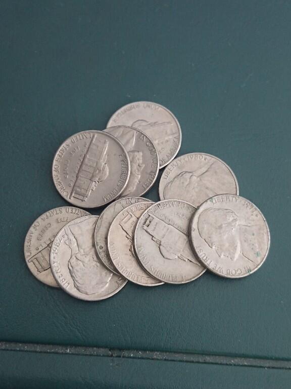 松南世界钱币——260408A 美国5美分硬币10枚1