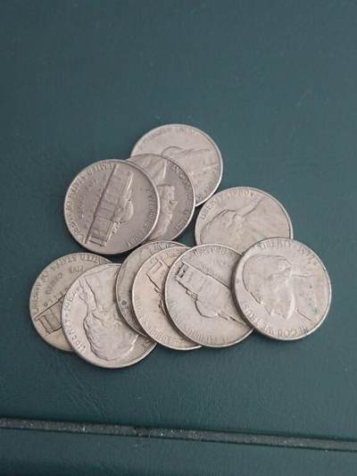 松南世界钱币——260408A - 美国5美分硬币10枚1