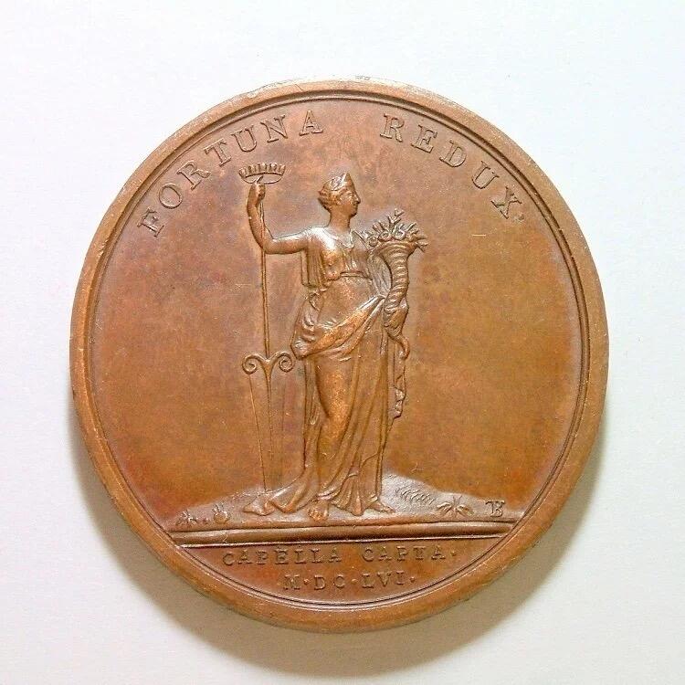 【旋风钱币】4月18日19:00准时开拍 精美欧洲币章、银币银章、第三帝国钱币等 全场包邮！ 【艺术】法国艺术大章1656年 太阳王路易十四卡佩尔战役 高浮雕精制大铜章 40MM