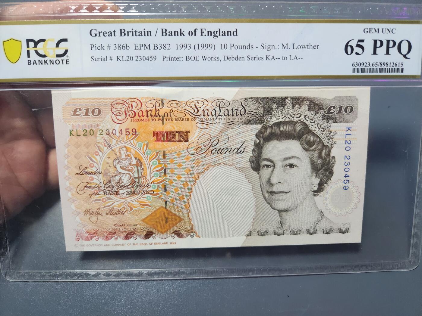 4月8号晚上8点 中外纸币自动截拍第52场 PCGS65 尾号59