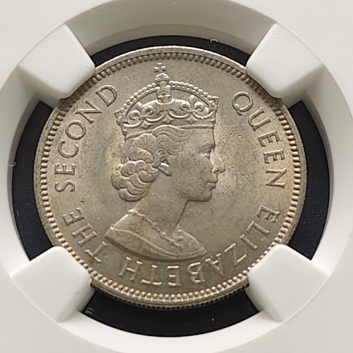 【全场包邮】纯粹捡漏拍519场 马来亚和英属北婆罗洲1961年女王20分-NGC MS63