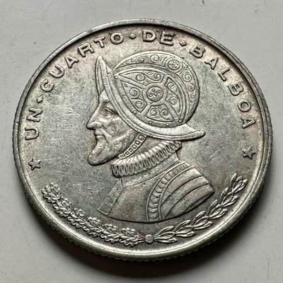 🌹外币初藏🌹🐯2026年第40场   每周二四六晚8️⃣点 世界钱币 - 巴拿马 1961年 巴尔博亚 1/4巴波亚银币 6.25克-24毫米-90%银