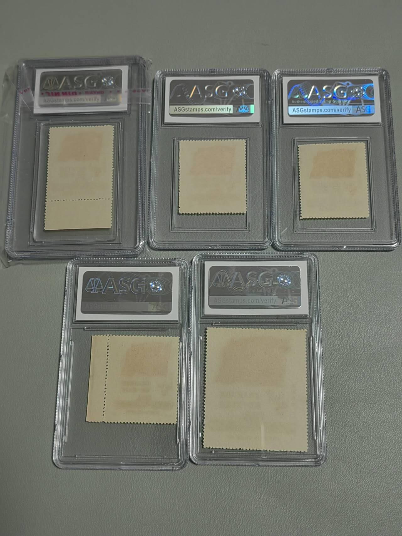 洪涛臻品批发群 精选邮票限时拍卖第1311期  纪6东贴再版新全 ASG三枚85op，两枚90op，早期草纸精品，套票+评级费下来成本七八百，买票送壳子，注意捡漏