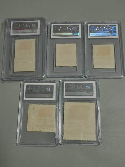 洪涛臻品批发群 精选邮票限时拍卖第1319期  纪6东贴再版新全 ASG三枚85op，两枚90op，早期草纸精品，套票+评级费下来成本七八百，买票送壳子，注意捡漏