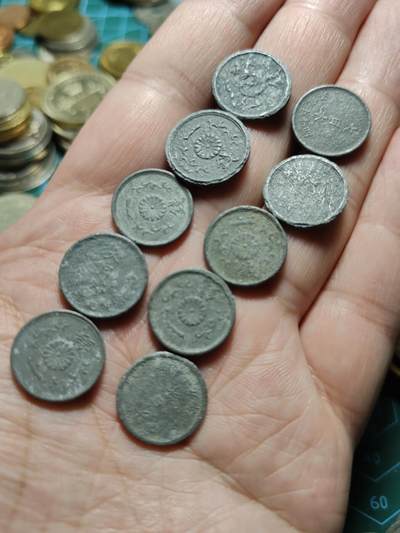 2026年第四十二场(总第二百一十一场）外国好品散币场(佣金3%) - 日本1944–1945年1钱锡币(昭和十九–昭和二十年)10枚