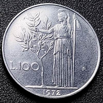 泉币菌-第223场-拍品多 请提前出价(工作原因  发货比较迟缓 已在拍卖规则里面说明 望理解) - 意大利早期100里拉 月亮和记忆女神密涅瓦 不锈钢币 27.8mm