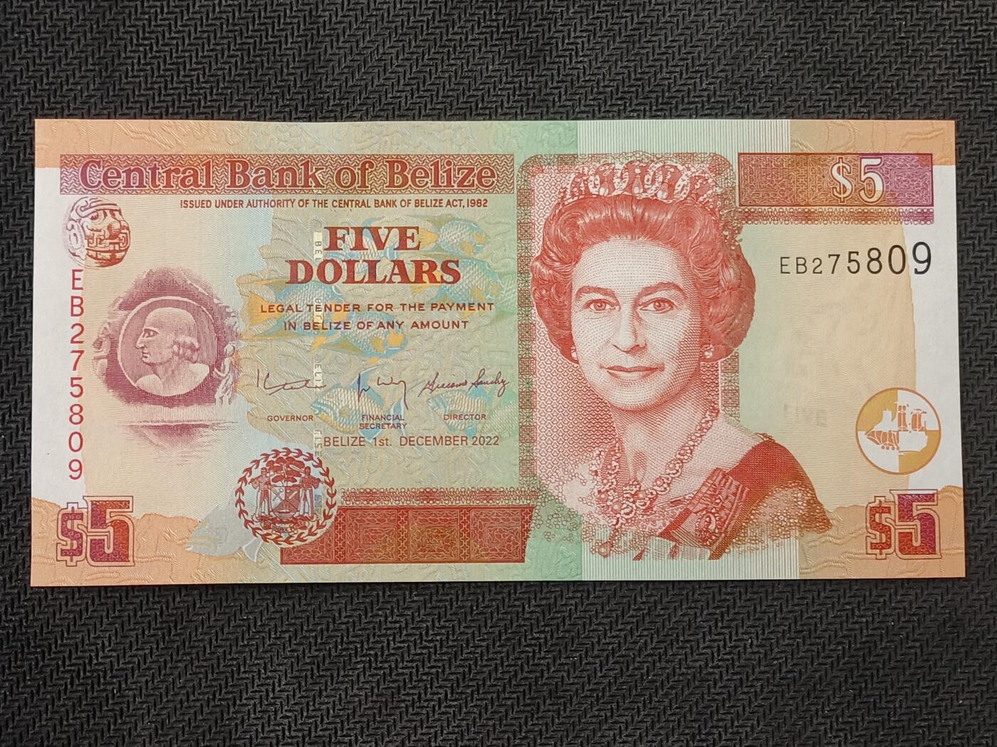 【游宝包邮场】丙午马年第21期 首季收官场 伯利兹5元 2022年 全新UNC