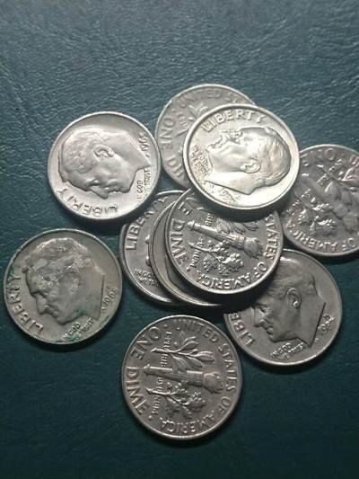 松南世界钱币——260407B - 美国10美分镍币10枚5