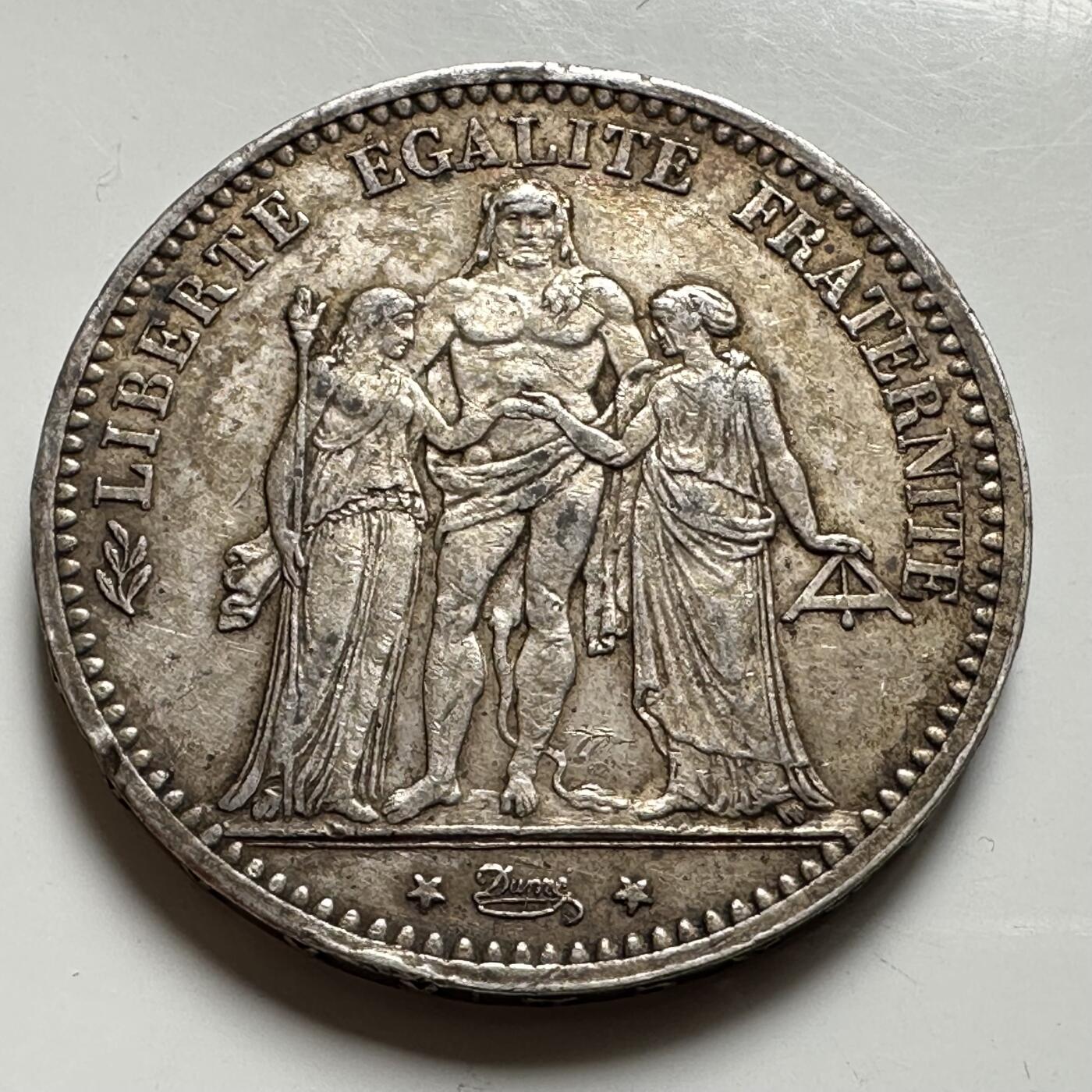 🌹外币初藏🌹🐯2026年第40场   每周二四六晚8️⃣点 世界钱币 法国 1873年 大力神5法郎 25g-37mm-90%银