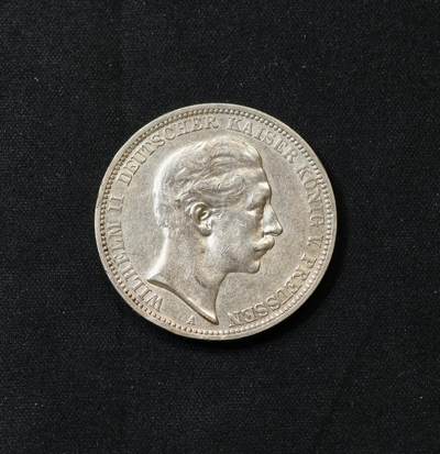 甄臻铺-世界币章拍卖（第59期），甄品场拍品征集中，送拍享返佣金等优惠多多 - 德国1910年威廉二世3马克，浅浅转光，细节不错
