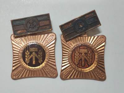 韵星假日军品类拍卖第52期  -- Rimey Holidays Militaria Auction 52 - 民主德国集体劳动模范奖章两枚