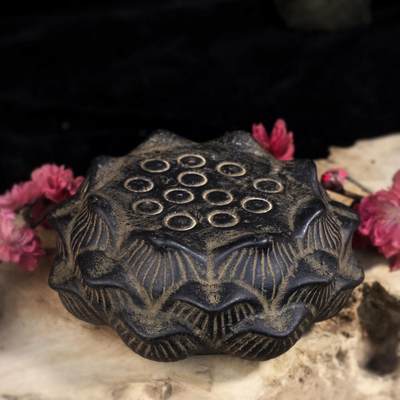 江南杂件 - 莲蓬实心底坐（火山泥材质）